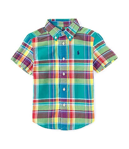 Polo Ralph Lauren Little Boys 2T-7 Short Sleeve Cotton Madras Button Down Shirt
