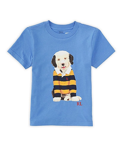 Polo Ralph Lauren Little Boys 2T-7 Short Sleeve Dog Print Jersey T-Shirt