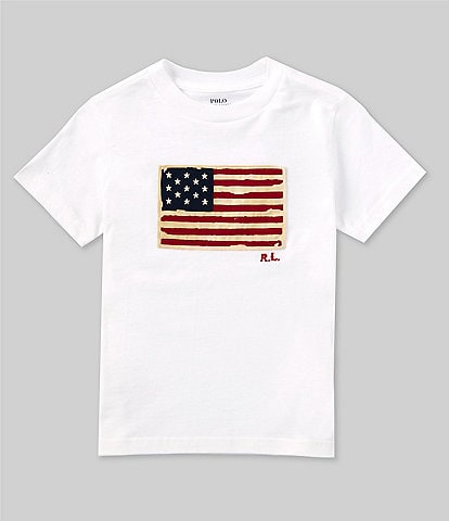 Polo Ralph Lauren Little Boys 2T-7 Short Sleeve Flag Graphic T-Shirt