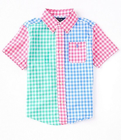 Polo Ralph Lauren Little Boys 2T-7 Short Sleeve Gingham Poplin Fun Shirt