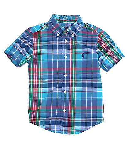 Polo Ralph Lauren Little Boys 2T-7 Short Sleeve Gingham Poplin Shirt
