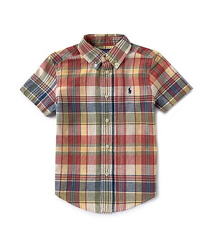 Polo Ralph Lauren Little Boys 2T-7 Short Sleeve Madras Plaid Woven Shirt