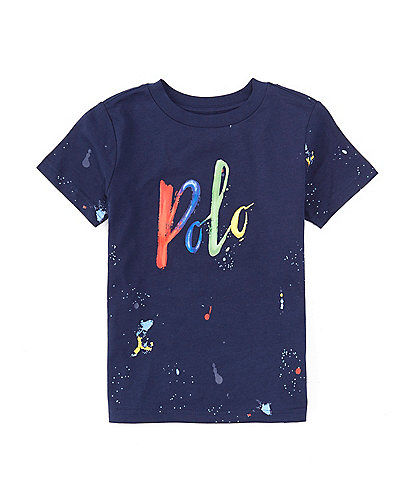 Polo Ralph Lauren Little Boys 2T-7 Short Sleeve Paint Splatter Logo Jersey T-Shirt