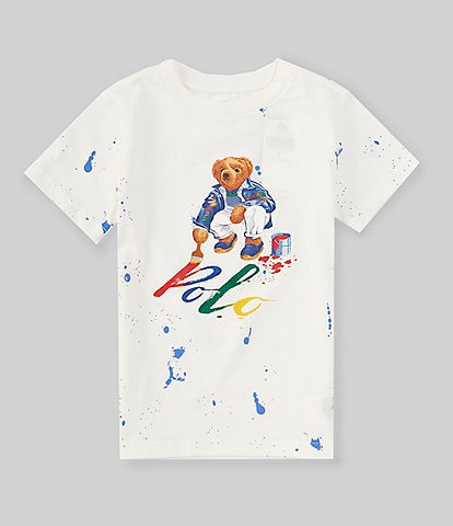 Polo Ralph Lauren Little Boys 2T-7 Short Sleeve Paint Splatter Printed/Polo Bear Jersey T-Shirt