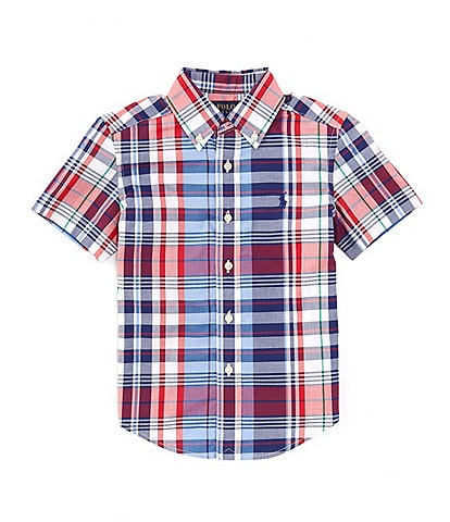 Polo Ralph Lauren Little Boys 2T-7 Short-Sleeve Plaid Poplin Shirt