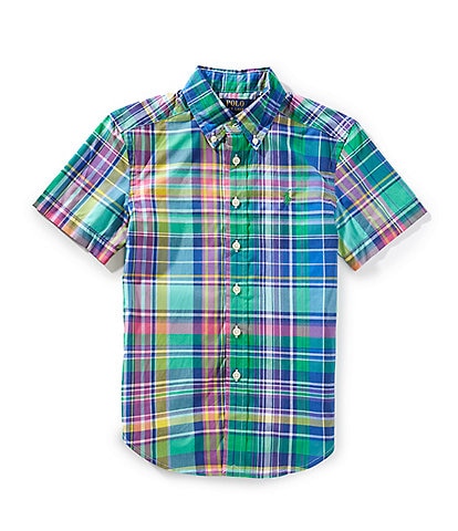 Polo Ralph Lauren Little Boys 2T-7 Short-Sleeve Plaid Poplin Shirt