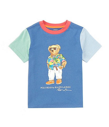 Polo Ralph Lauren Little Boys 2T-7 Short Sleeve Polo Bear Color Block Cotton T-Shirt