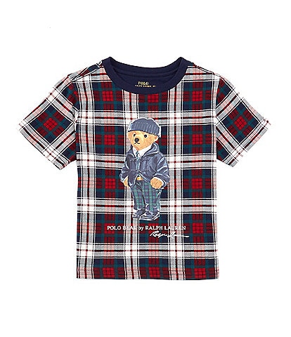 Polo Ralph Lauren Little Boys 2T-7 Short-Sleeve Polo Bear Plaid Jersey T-Shirt