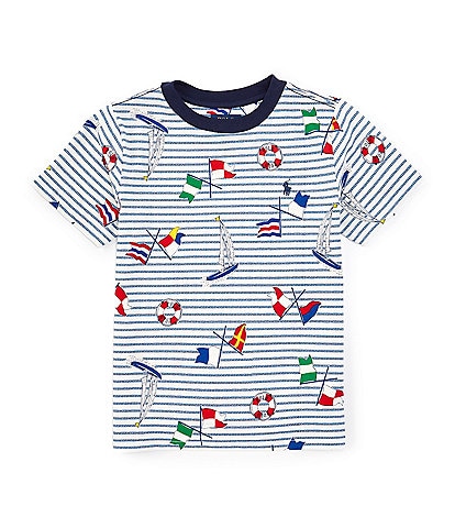 Polo Ralph Lauren Little Boys 2T-7 Short Sleeve Sailing Print & Striped Jersey T-Shirt
