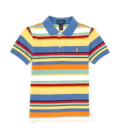 Polo Ralph Lauren Little Boys 2T-7 Short Sleeve Stripe Cotton Mesh Polo Shirt