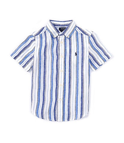 Polo Ralph Lauren Little Boys 2T-7 Short Sleeve Striped Linen Shirt