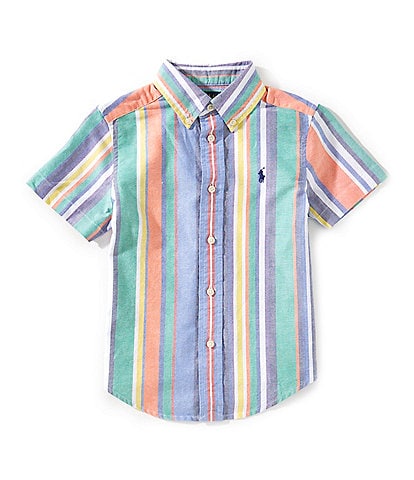 Polo Ralph Lauren Little Boys 2T-7 Short-Sleeve Striped Oxford Shirt
