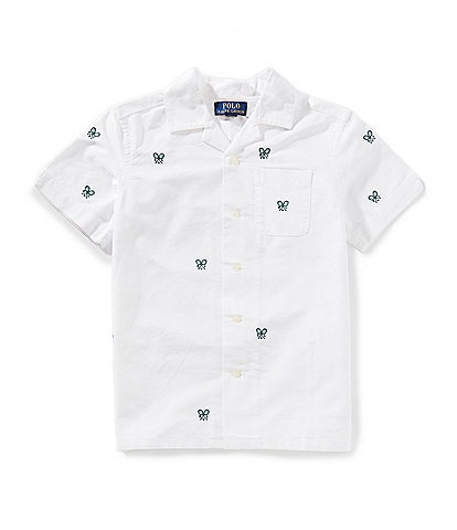 Polo Ralph Lauren Little Boys 2T-7 Short Sleeve Tennis-Embroidered Oxford Shirt