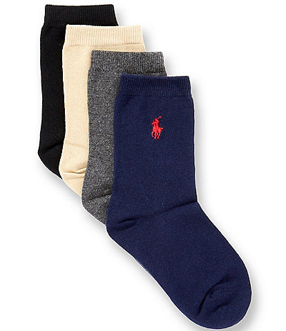 Polo Ralph Lauren Little Boys Assorted Dress Socks 4 Pack