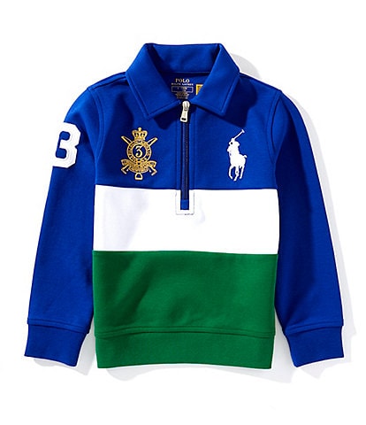 Polo Ralph Lauren Little Boys Long-Sleeve Big Pony Double-Knit Collared Sweatshirt