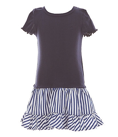 Polo Ralph Lauren Little Girls 2T-6X Pointelle Knit Woven Skirt Cotton Dress