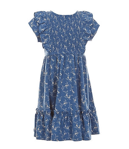 Polo Ralph Lauren Little Girls 2T-6X Cap Sleeve Floral Smocked Jersey Dress