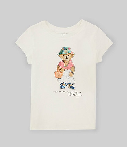 Polo Ralph Lauren Little Girls 2T-6X Cap Sleeve Polo Bear Jersey T-Shirt