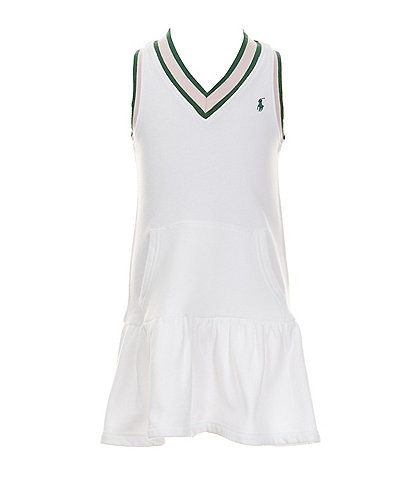 Polo Ralph Lauren Little Girls 2T-6X Cricket-Stripe Drop-Waist Terry Dress