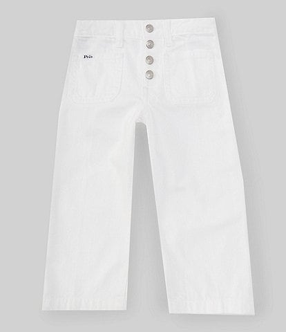 Polo Ralph Lauren Little Girls 2T-6X Cropped Wide Leg Denim Jeans