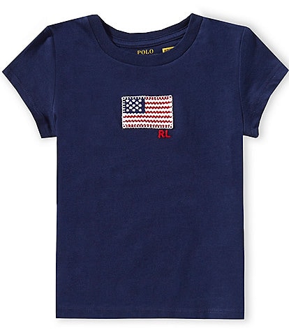 Polo Ralph Lauren Little Girls 2T-6X Flag Applique Cotton Jersey T-Shirt