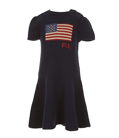 Polo Ralph Lauren Little Girls 2T-6X Flag Applique Dress