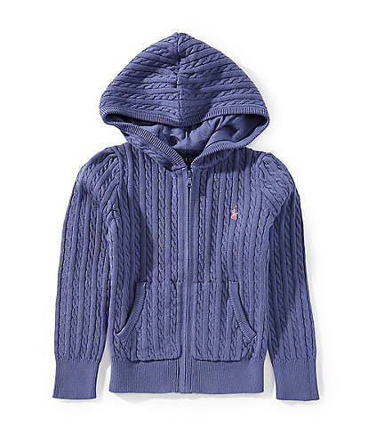 Polo Ralph Lauren Little Girls 2T-6X Full-Zip Mini Cable Sweater