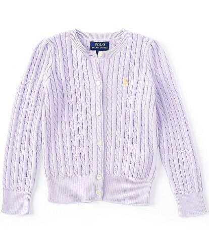 Polo Ralph Lauren Little Girls 2T-6X Long-Sleeve Button-Front Cable Knit Cardigan