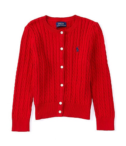 Polo Ralph Lauren Little Girls 2T-6X Long-Sleeve Mini-Cable Cardigan