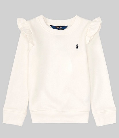 Polo Ralph Lauren Little Girls 2T-6X Long Sleeve Ruffled Fleece Sweatshirt Top