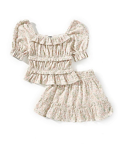 Polo Ralph Lauren Little Girls 2T-6X Short-Sleeve Floral Jersey Top & Matching Skirt Set