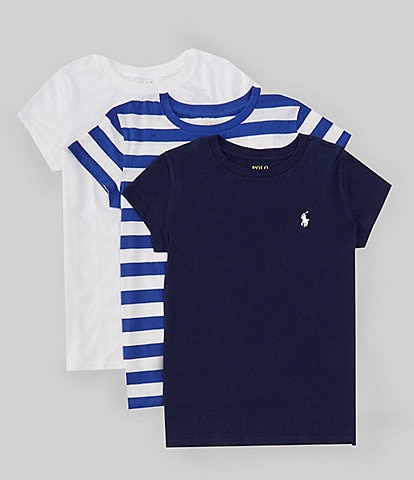 Polo Ralph Lauren Little Girls 2T-6X Short Sleeve Jersey T-Shirt 3-Pack