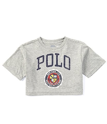 Polo Ralph Lauren Little Girls 2T-6X Short Sleeve Logo Crest Boxy Jersey Graphic T-Shirt