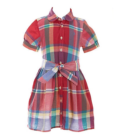 Polo Ralph Lauren Little Girls 2T-6X Short-Sleeve Madras Plaid Shirt Dress