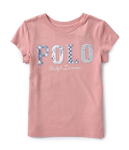 Polo Ralph Lauren Little Girls 2T-6X Short Sleeve Mixed Logo Jersey T-Shirt