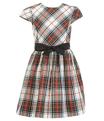 Polo Ralph Lauren Little Girls 2T-6X Short Sleeve Plaid Fit-and-Flare Dress