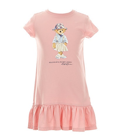 Polo Ralph Lauren Little Girls 2T-6X Short Sleeve Polo Bear Jersey T-Shirt Dress