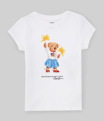 Polo Ralph Lauren Little Girls 2T-6X Short Sleeve Americana Polo Bear Jersey T-Shirt