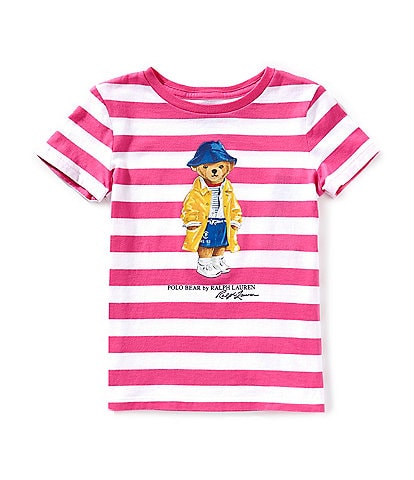 Polo Ralph Lauren Little Girls 2T-6X Short-Sleeve Striped Polo Bear Jersey T-Shirt