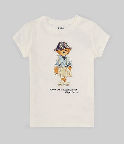 Polo Ralph Lauren Little Girls 2T-6X Short Sleeve Trendy Polo Bear Jersey Graphic T-Shirt