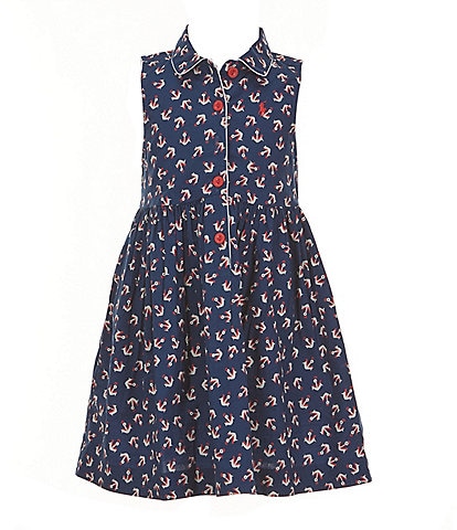Polo Ralph Lauren Little Girls 2T-6X Sleeveless Abstract Anchor-Print Shirtdress
