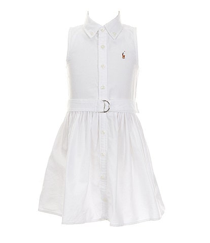 Polo Ralph Lauren Little Girls 2T-6X Sleeveless Oxford Shirtdress