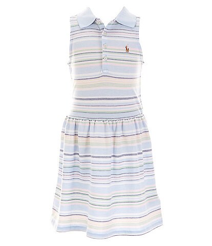 Polo Ralph Lauren Little Girls 2T-6X Sleeveless Striped Knit Oxford Polo Dress