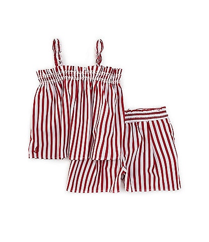Polo Ralph Lauren Little Girls 2T-6X Sleeveless Striped Poplin Top & Matching Shorts Set