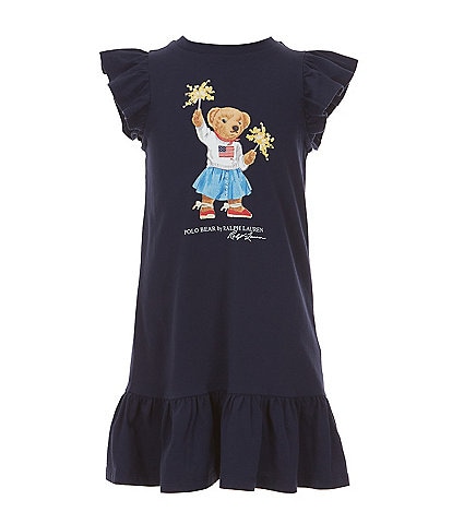 Polo Ralph Lauren Little Girls 2T-6X Sparkler Polo Bear Cotton Jersey Dress