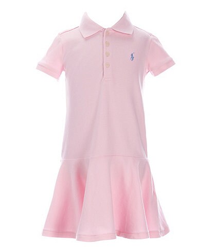 Polo Ralph Lauren Little Girls 2T-6X Stretch Mesh Flare Drop Waist Polo Shirt Dress