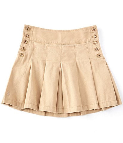 Polo Ralph Lauren Little Girls 2T-6X Side Button Pleated Twill Skirt