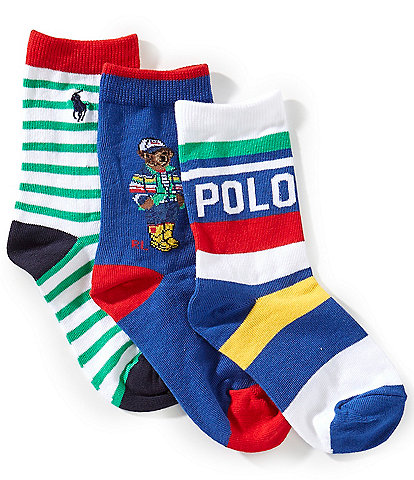 Polo Ralph Lauren Little/Big Boys 4-11 Spring Bear 3-Pack Crew Socks