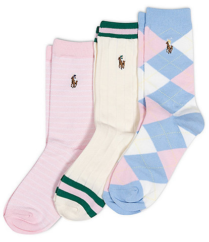Polo Ralph Lauren Little/Big Girls 2T-11 Maid Stone Sock 3-Pack