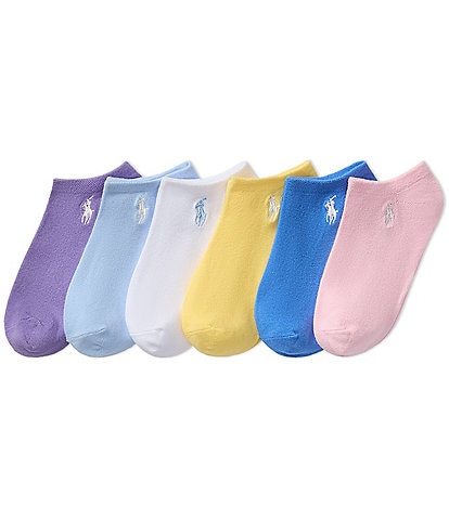 Polo Ralph Lauren Little/Big Girls 4-11 Classic Solid Low-Cut Sock 6-Pack